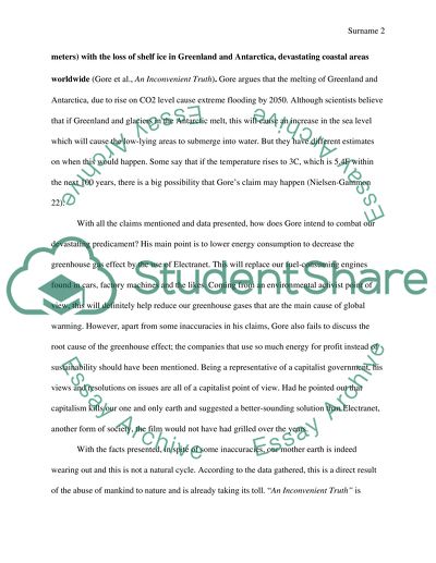 The Argument in An Inconvenient Truth Film by Davis Guggenheim