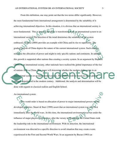 International society and system