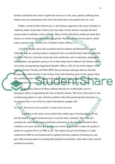 A Critical Review on the Management of Tinnitus