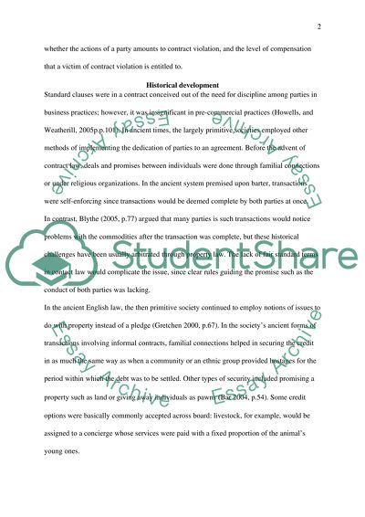 Standard of Protection against Unfair Standard Contract Terms