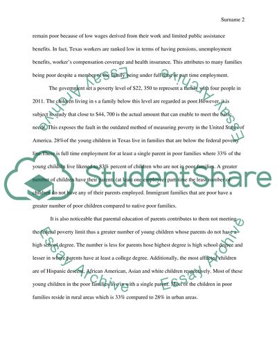 Poverty in Texas and Government Actions