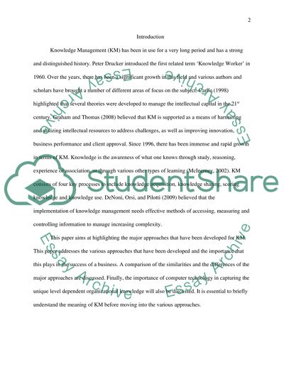 Major Approaches to Knowledge Management