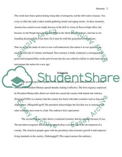 Analysis of President Obamas Inaugural Speech in 2009