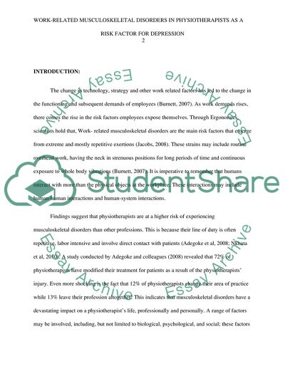 Work-Related Musculoskeletal Disorders in Physiotherapists
