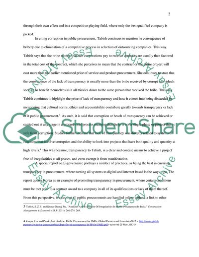 Transparency in Public Procurement