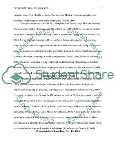 Delivering Health Services across the Nation