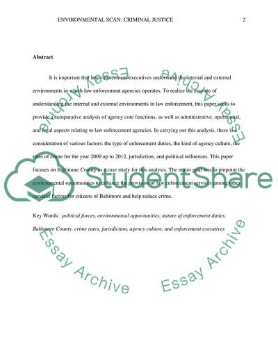 Environmental Opportunities to Enhance the Provision of Law Enforcement Services