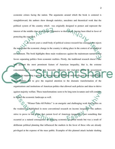 Critical Analysis of Winner-Take-All Politics Book by Jacob S. Hacker and Paul Pierson