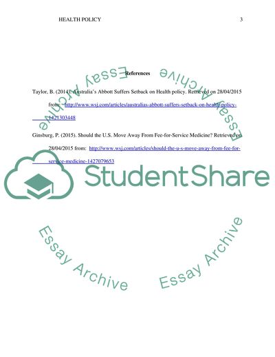 Fee for Service Medicine