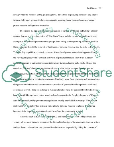 The Concept of Personal Freedom