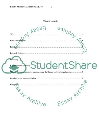 Business Ethics and Social Responsibility and Its Impact on Efficiency