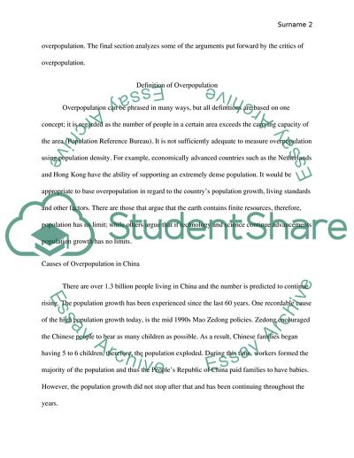 problem of overpopulation essay