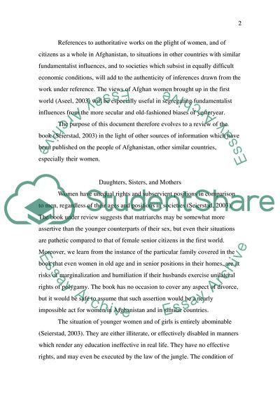 Analysis of The Bookseller of Kabul Book by Asne Seierstad