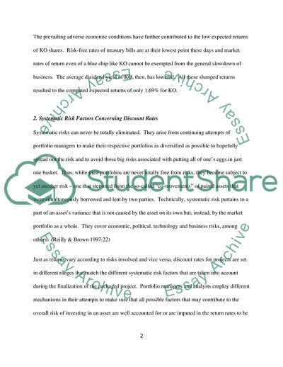 The Investment Analysis and Strategy of the Coca-Cola Company