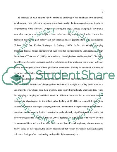 Delayed Umbilical Cord Clamping after Birth