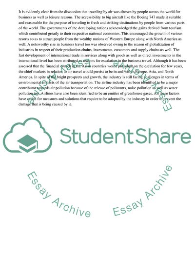 The Expansion of the Air Transport Industry