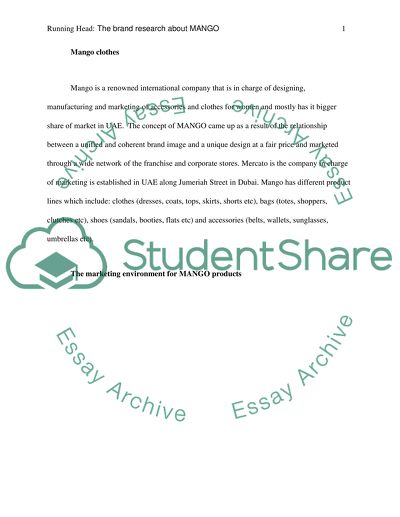 Marketing project MANGO