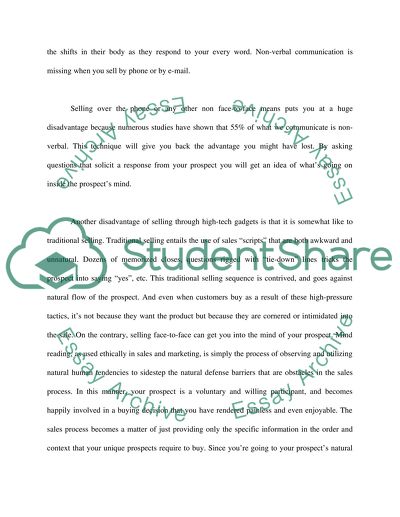 Why is Face to Face Selling Important in a Time when Technology is Seemingly Important