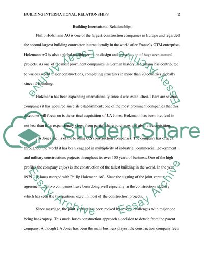 Building International Relationships