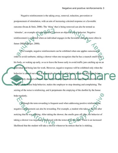 Positive and Negative Reinforcements