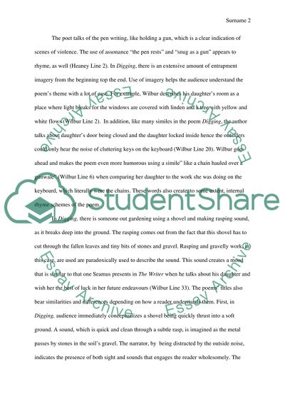 Analysis Of Digging Seamus Heaney And The Writer Richard Essay