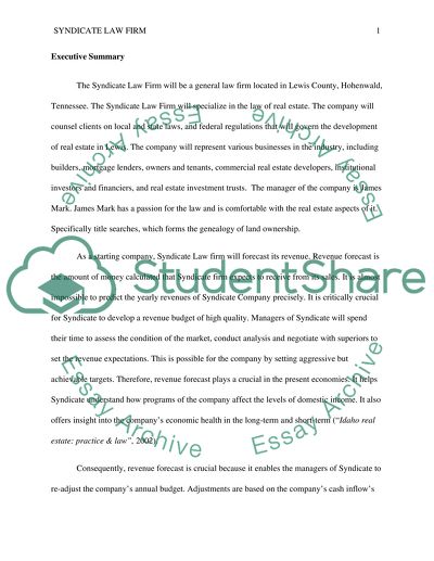 Syndicate Law Firm - Industry Overview