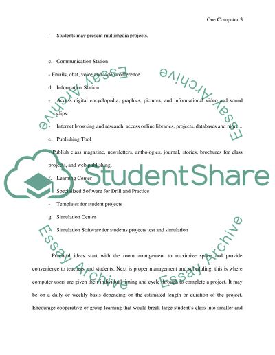 One computer in a classroom