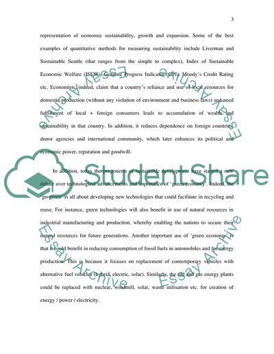 How do you evaluate the economics discourse of sustainability