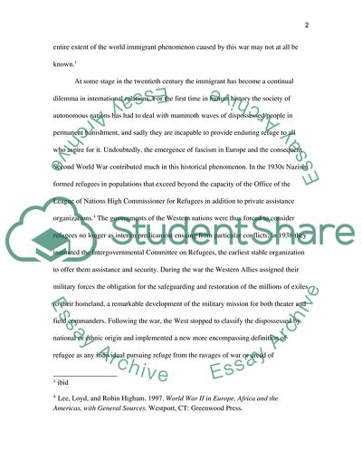 Displaced People as a Social Outcome from WWII