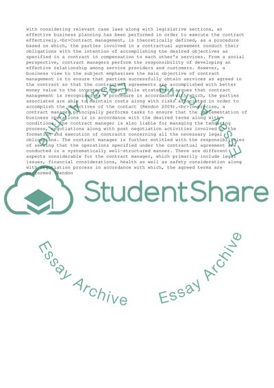 Specifics of Contract Management