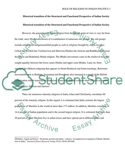 Role of Religion in Indian Politics