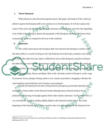 The European Debt Crisis