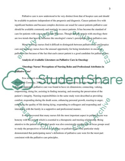 Nursing Roles and Professional Attributes in Palliative Care