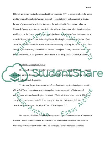 The Presidential Term of Thomas Jefferson
