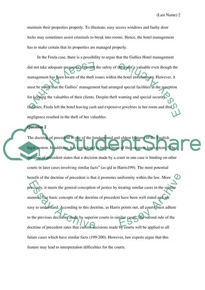 The Doctrine of Precedent and Contradicting Statement in the US Contract Law