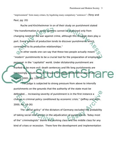 Punishment and Modern Society