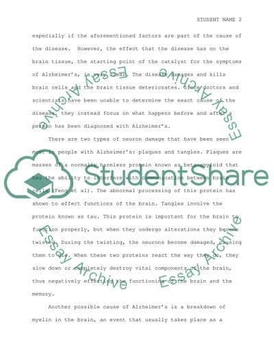 The Nature of the Alzheimers Disease