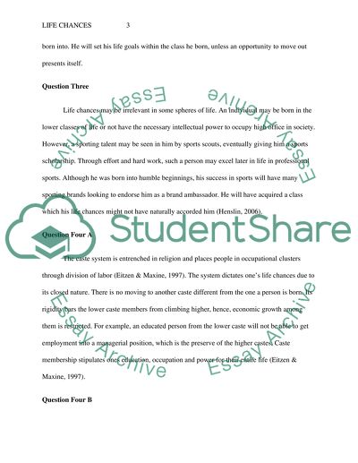 Essentials of Sociology: Life Chances