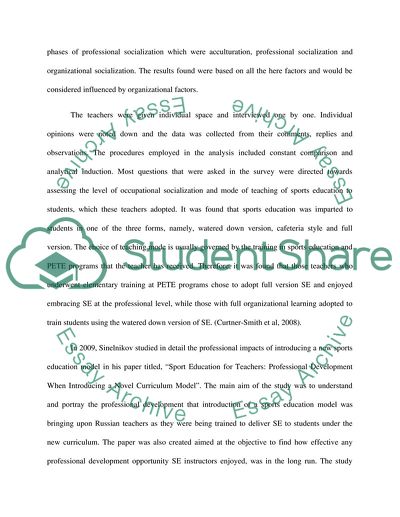 Professional Development in How to Deliver Sports Education Model