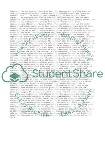 Staffing Plan for a Growing Business