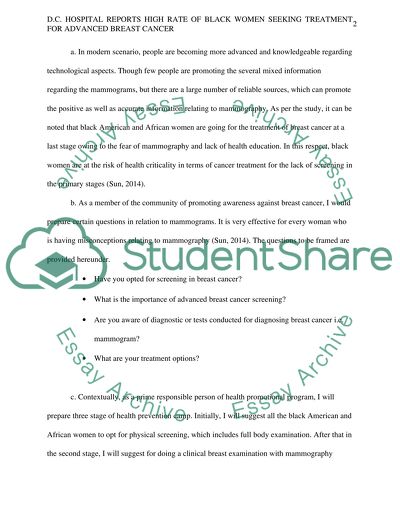 D.C. hospital reports high rate of black women seeking treatment for advanced breast cancer