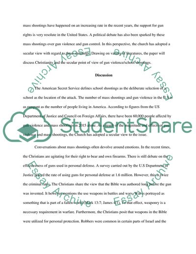 Christianity and the Secular Point of View of Gun Violence