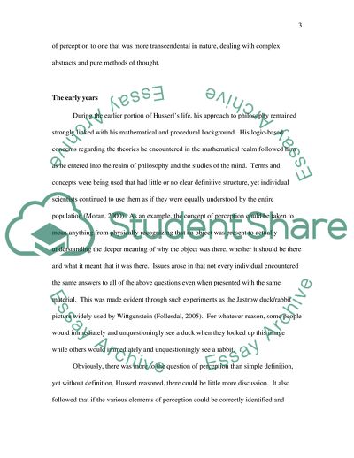 Edmund Husserl and his Concepts of Perception