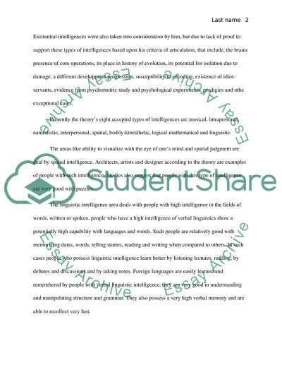 Howard Gardners Multiple Intelligences