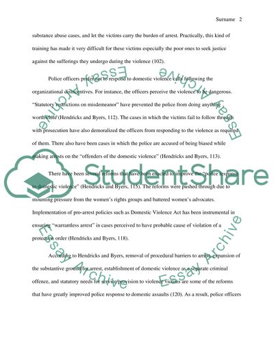 Police Response to Domestic Violence