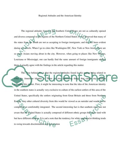 Regional Attitudes and the American Identity