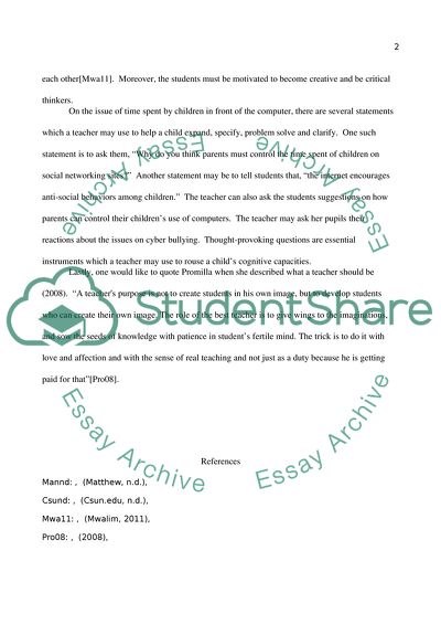 A Teachers Role in the Lives of Students