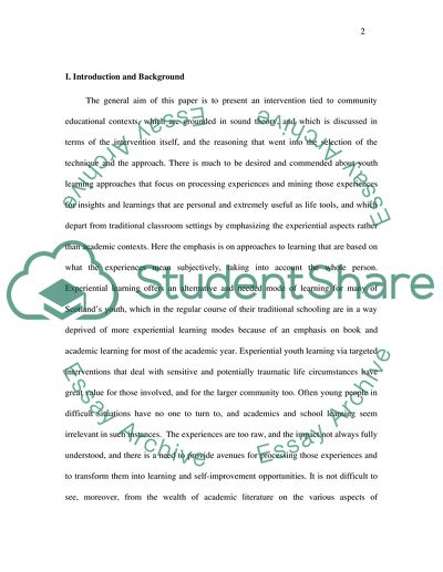 Intervention Informed by Theory- Critical Exploration, Explanation and Demonstration of Intervention Form