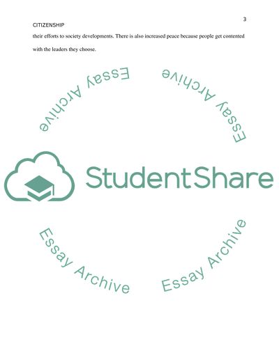 Characteristics of a good citizen