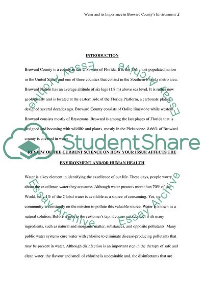 Water and Its Importance in Broward Countys Environment